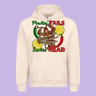 Pinchin' Tails Suckin' Head Crawfish Urban Hoodie Designed By Fadigitalartstudio