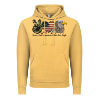 Peace Love American White Sea Eagle Vintage Hoodie | Teevron
