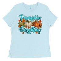 Baby Blue pumpkin everything Ladies Tee - HRA Design Shop