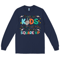 Navy i love my kids but sometimes i wanna square up Long Sleeve Tee - MaliasSmallBusiness