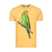 Vintage Mustard Budgeriar Bird Parrot Vintage Tee - LillyAllenDesigns