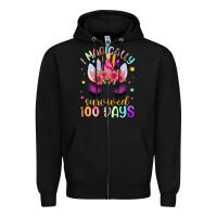 Black i magically survived 100 days Zipper Hoodie - Artiststas