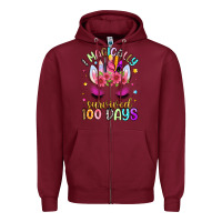 Burgundy i magically survived 100 days Zipper Hoodie - Artiststas