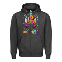 Charcoal Heather i magically survived 100 days Zipper Hoodie - Artiststas