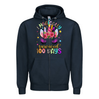 Navy i magically survived 100 days Zipper Hoodie - Artiststas