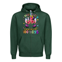 Sports Green i magically survived 100 days Zipper Hoodie - Artiststas