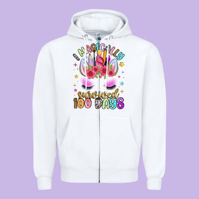 I Magically Survived 100 Days Zipper Hoodie Designed By Artiststas