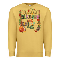 Antique Gold Thankful blessed and kind of a mess Premium Sweatshirt - NancyCooperArtShop