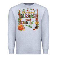 Heather Grey Thankful blessed and kind of a mess Premium Sweatshirt - NancyCooperArtShop