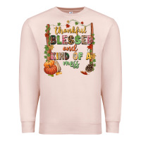 Pale Pink Thankful blessed and kind of a mess Premium Sweatshirt - NancyCooperArtShop