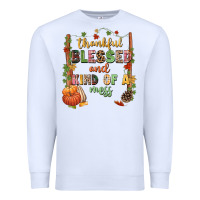 White Thankful blessed and kind of a mess Premium Sweatshirt - NancyCooperArtShop