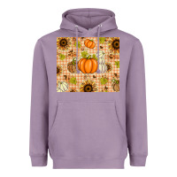 Lavender Fall Pumpkins and Sunflowers with Leopard Heavyweight Hoodie - texasbilliewilder