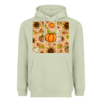 Matcha Fall Pumpkins and Sunflowers with Leopard Heavyweight Hoodie - texasbilliewilder
