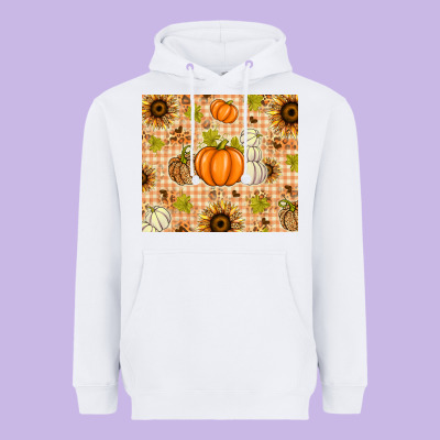 Fall Pumpkins And Sunflowers With Leopard Heavyweight Hoodie Designed By Texasbilliewilder