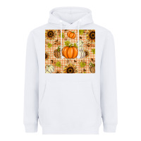 White Fall Pumpkins and Sunflowers with Leopard Heavyweight Hoodie - texasbilliewilder