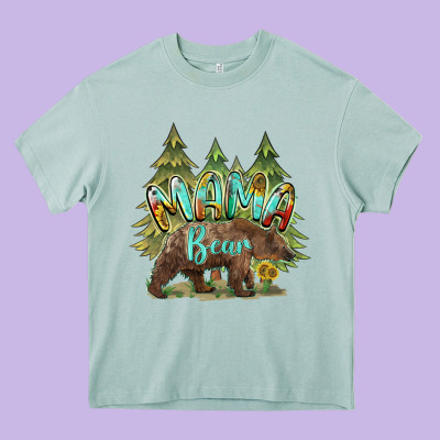 Mama Bear Trees Heavy Core Tee Designed By Barkaloodesign