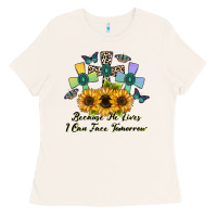 Bone because he lives i can face tomorrow Ladies Tee - CowhideDigitalArt