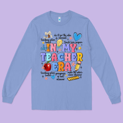 In My Teacher Era Long Sleeve Tee Designed By Maliassmallbusiness