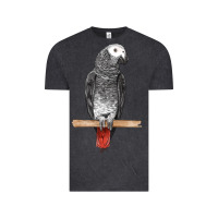Vintage Black African Gray Parrot Bird Vintage Tee - LillyAllenDesigns