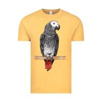 Vintage Mustard African Gray Parrot Bird Vintage Tee - LillyAllenDesigns