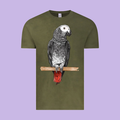 African Gray Parrot Bird Vintage Tee Designed By Lillyallendesigns