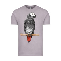 Vintage Zinc African Gray Parrot Bird Vintage Tee - LillyAllenDesigns