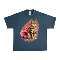 Midnight Navy floral cat Urban Heavy Tee - Jasminsmagicworld