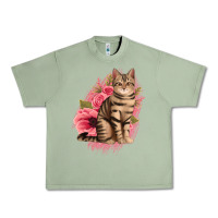 Oil Green floral cat Urban Heavy Tee - Jasminsmagicworld