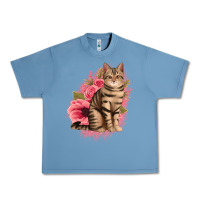 Pebble Blue floral cat Urban Heavy Tee - Jasminsmagicworld