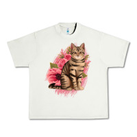 Pistachio floral cat Urban Heavy Tee - Jasminsmagicworld