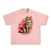 Salmon floral cat Urban Heavy Tee - Jasminsmagicworld