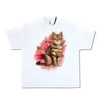 White floral cat Urban Heavy Tee - Jasminsmagicworld