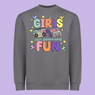 Girls Just Wanna Have Fun Heavyweight Sweatshirt Designed By Maliassmallbusiness