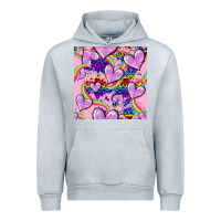 Heather Grey pride heart seamless pattern Urban Hoodie - FaDigitalArtStudio