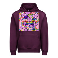 Mauve Wine pride heart seamless pattern Urban Hoodie - FaDigitalArtStudio