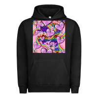 Pigment Black pride heart seamless pattern Urban Hoodie - FaDigitalArtStudio