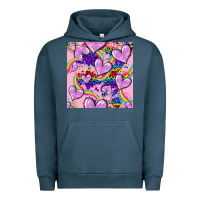 Pigment Midnight Navy pride heart seamless pattern Urban Hoodie - FaDigitalArtStudio