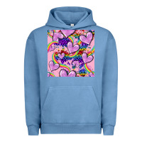 Pigment Pebble Blue pride heart seamless pattern Urban Hoodie - FaDigitalArtStudio