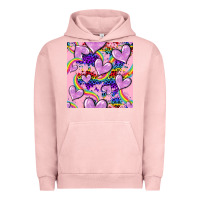 Pigment Salmon pride heart seamless pattern Urban Hoodie - FaDigitalArtStudio