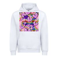 White pride heart seamless pattern Urban Hoodie - FaDigitalArtStudio