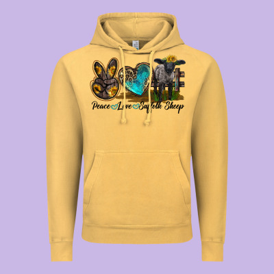 Peace Love Suffolk Sheep Vintage Hoodie Designed By Lillyallendesigns