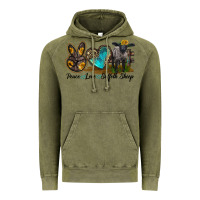Vintage Olive Peace Love Suffolk Sheep Vintage Hoodie - LillyAllenDesigns