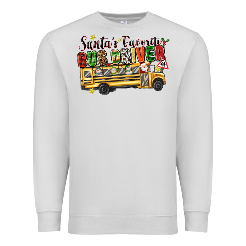 Santas Favorite Bus Driver Premium Sweatshirt by texasbilliewilder | Teevron