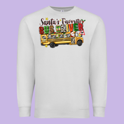 Santas Favorite Bus Driver Premium Sweatshirt Designed By Texasbilliewilder