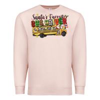 Pale Pink santas favorite bus driver Premium Sweatshirt - texasbilliewilder