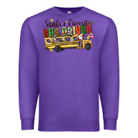 Purple santas favorite bus driver Premium Sweatshirt - texasbilliewilder