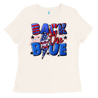 Bone Back the blue with lightning bolt 4th of july Ladies Tee - CowGirlArtShop