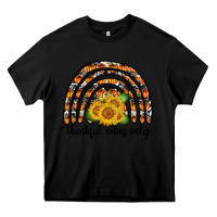 Black Thankful Vibes Only Heavy Core Tee - CowhideDigitalArt