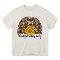 Cream Thankful Vibes Only Heavy Core Tee - CowhideDigitalArt