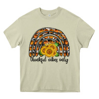 Mossy Thankful Vibes Only Heavy Core Tee - CowhideDigitalArt